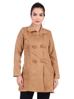 Fnocks - Beige Winter Fleece Double Breasted Collar Coat