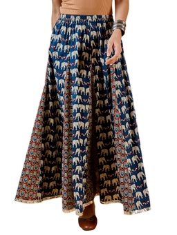WineRed - Women's Printed Godet Skirt