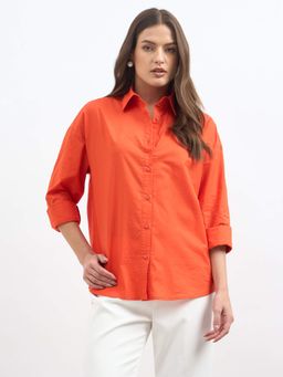 SALT Attire - Women's Orange Solid Shirt