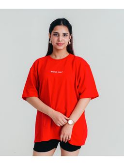 RHINO CULT - Women's Rhino Cult Essential Red Oversize T-Shirt