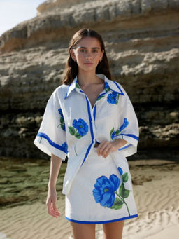 WomanLikeU - White Shirt & Skirt Set