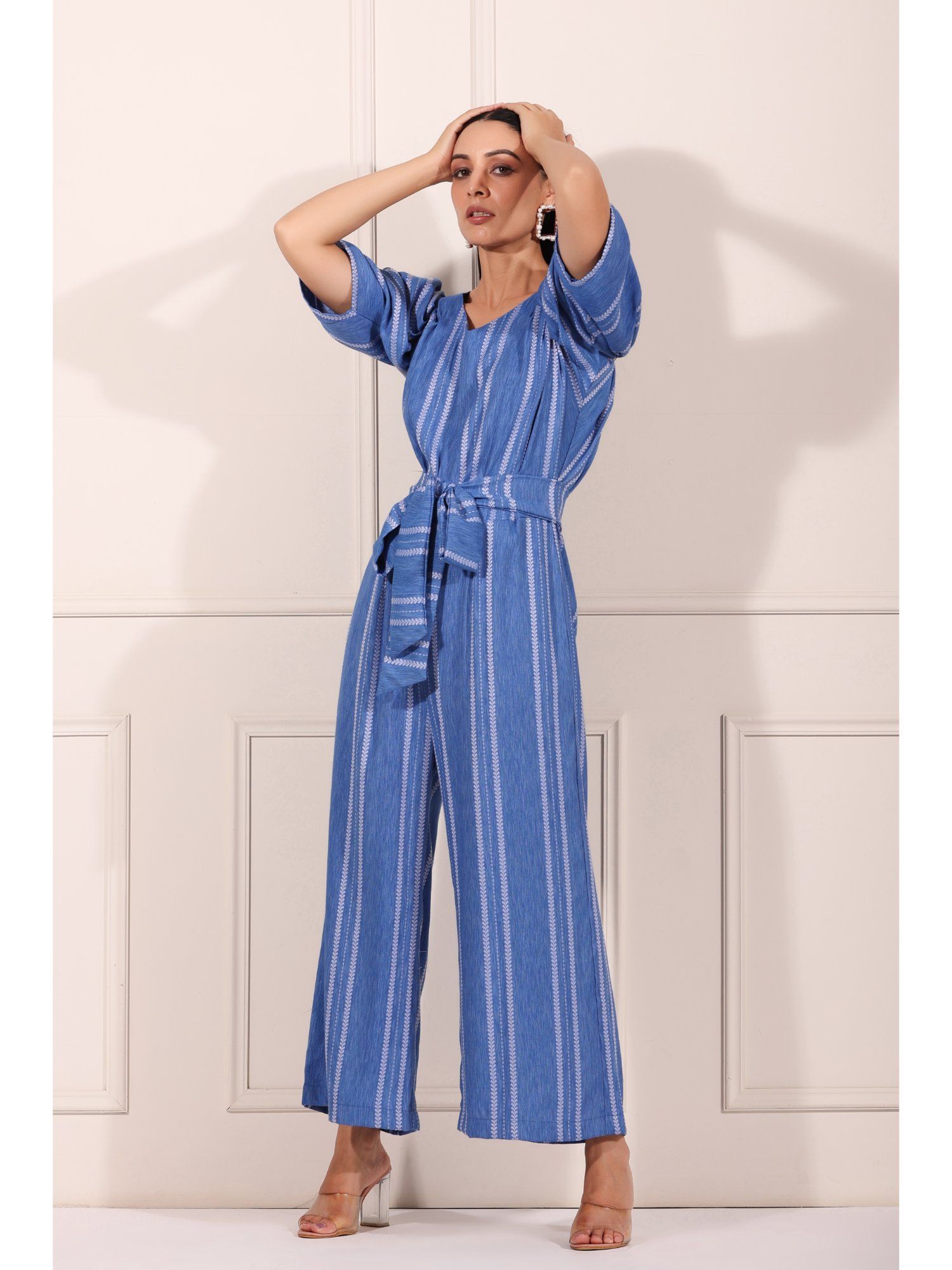 moh Blue Striped Jumpsuit (Set of 2)-picture-23