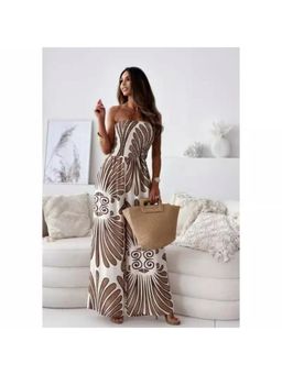 MISS MOSA BY AKANKSHA - Brown Bica Statement Holiday Jumpsuit