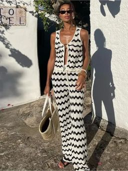 MISS MOSA BY AKANKSHA - Lizale Luxe Soft Knit Resortwear Co-Ord (Set of 2)