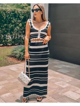 MISS MOSA BY AKANKSHA - Paulina Crochet Holiday Resortwear Crop Top And Skirt (Set of 2)