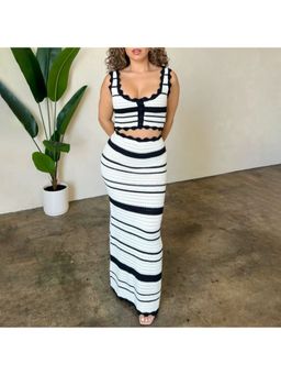 MISS MOSA BY AKANKSHA - Paulina Crochet Holiday Resortwear Crop Top And Skirt (Set of 2)