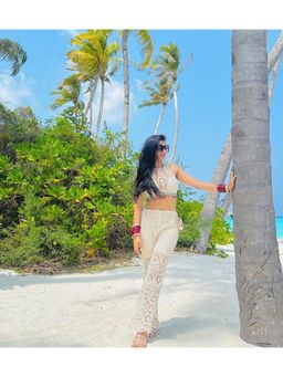 MISS MOSA BY AKANKSHA - Beige Roderno Resortwear Co-Ord (Set of 2)