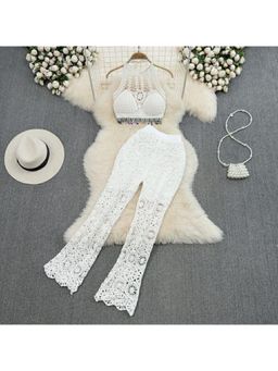 MISS MOSA BY AKANKSHA - White Roderno Resortwear Co-Ord (Set of 2)