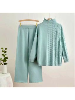 MISS MOSA BY AKANKSHA - Sea Green Kinsley Luxe Winter Co-Ord (Set of 2)