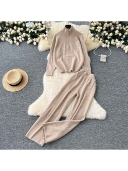 MISS MOSA BY AKANKSHA - Light Brown Oliver Luxe Solid Co-Ord (Set of 2)