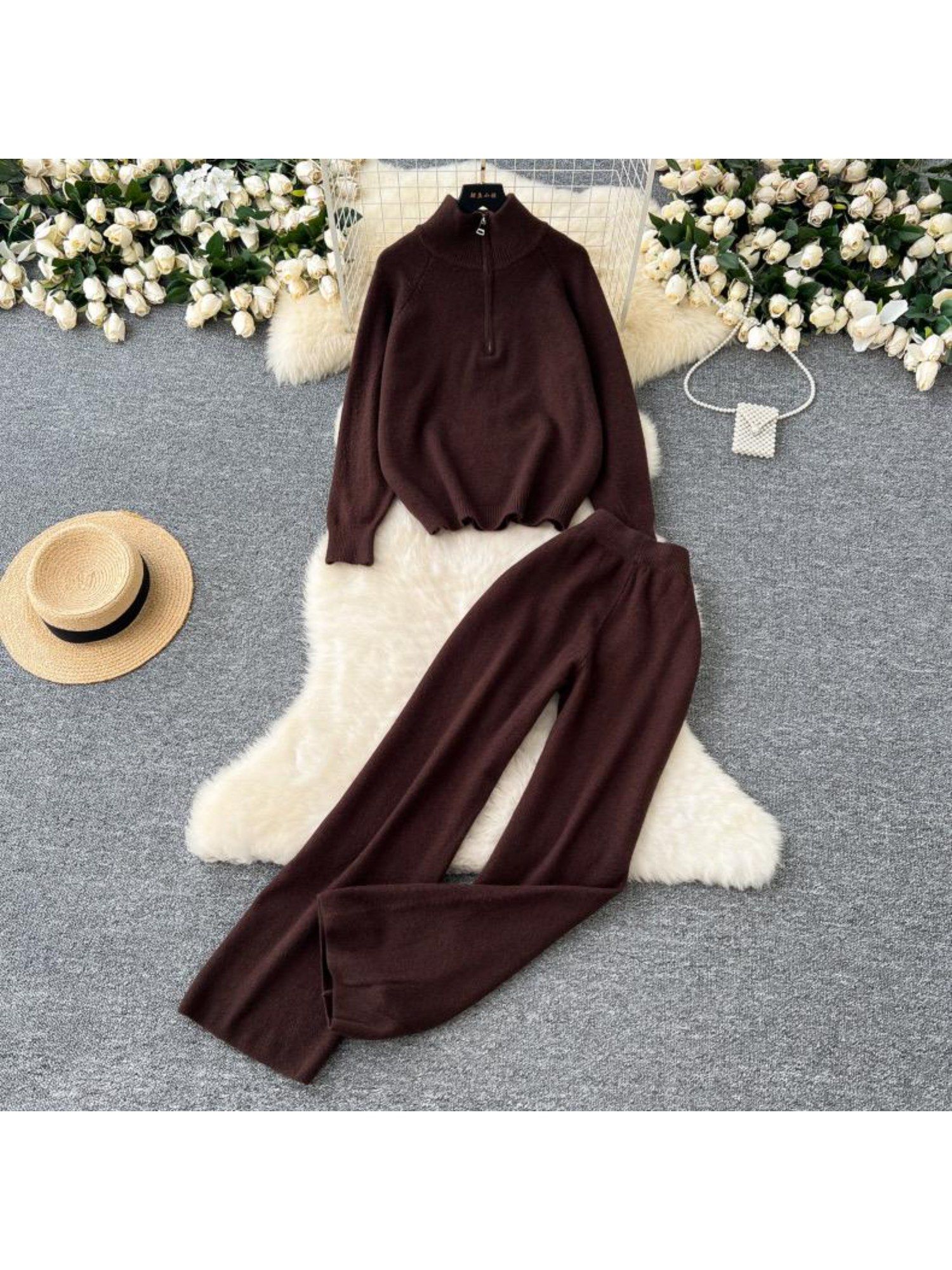 Brown Oliver Luxe Solid Co-Ord (Set of 2)-picture-11