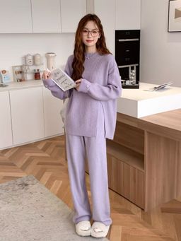 MISS MOSA BY AKANKSHA - Lavender Solid Rio Luxe Co-Ord (Set of 2)