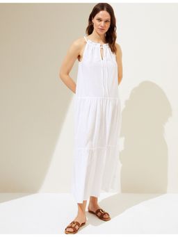 Marks & Spencer - White Pure Cotton Cutwork Maxi Beach Dress