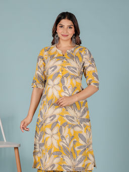 ARAMYA - Yellow Floral Kurta