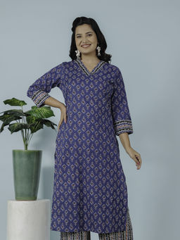ARAMYA - Blue Printed Kurta