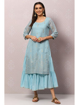 Biba - Sky Blue Straight Kurta