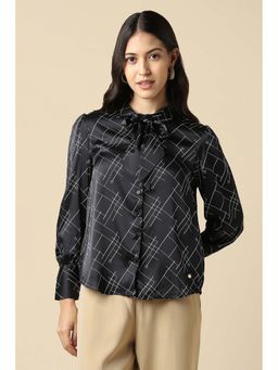 Allen Solly - Women Black Print Full Sleeves Shirt