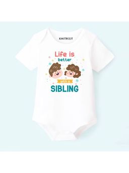 KNITROOT - Raksha Bandhan Theme Life Is Better With a Sibiling Onesie