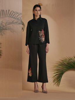 ORIGANI - Women Black Embroidered Co-Ord Set