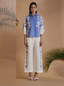 ORIGANI - Women Blue Embroidered Co-Ord Set