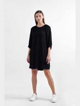 Perona - Women Rayon Black Knee Length Dress