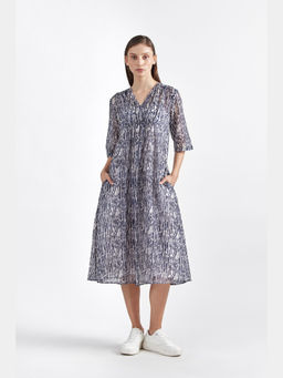 Perona - Women Cotton Blue Midi Dress