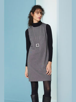 Perona - Women Polyester Grey Mini Dress