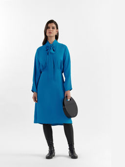Perona - Women Polyester Blue Midi Dress