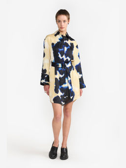 Perona - Women Polyester Multi-Color Mini Dress With Belt