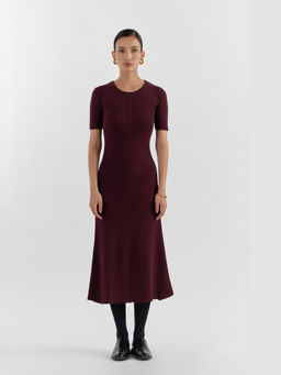 Perona - Women Pure Cotton Wine Maxi Dress