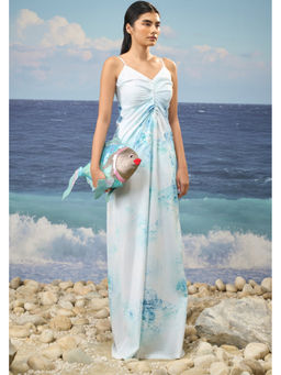 Genes Lecoanet Hemant - Sleeveless Dress in Premium Cotton Poplin with Watercolour Print