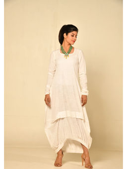 OMAANA - Boho Balloon White Maxi Dress