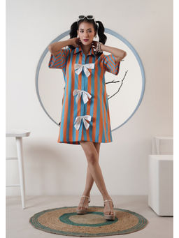 SURABHI ARYA - Women Cotton Multicolored Collar Neck Dress