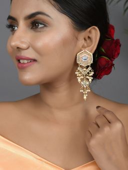 DASTOOR - Traditional Peach White & Off White Designer Earrings