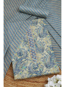 Soch - Womens Multi-Colour Cotton Paisley Print Unstitched Dress Material