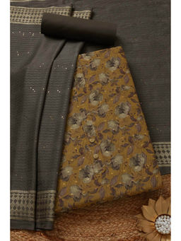 Soch - Womens Mustard Chanderi Unstitched Dress Material