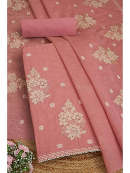 Soch - Womens Blush Pink Chanderi Unstitched Dress Material