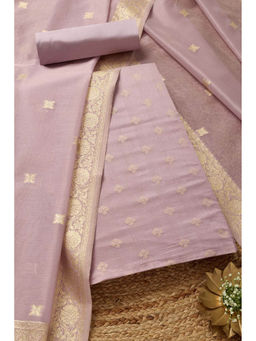 Soch - Womens Lavender Tissue Shimmer Woven Design Unstitched Dress Material