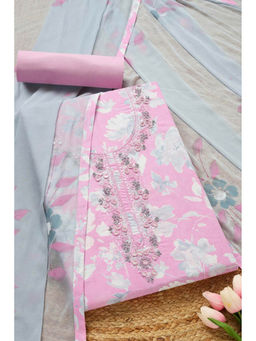 Soch - Womens Pink Cotton Unstitched Dress Material