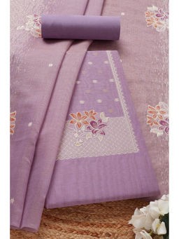Soch - Womens Lavender Chanderi Woven Design Unstitched Dress Material