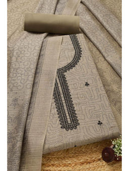 Soch - Womens Earth Art Silk Abstract Print Unstitched Dress Material