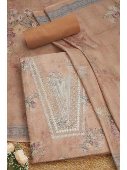 Soch - Womens Peach Tissue Shimmer Unstitched Dress Material