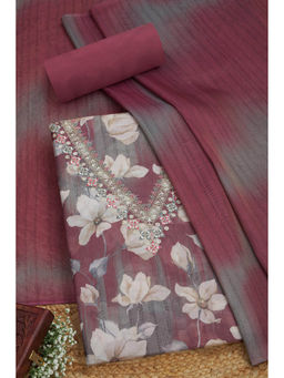 Soch - Womens Onion Pink Tissue Shimmer Unstitched Dress Material