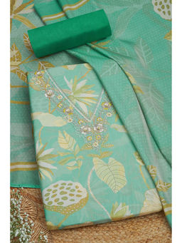 Soch - Womens Light Green Tissue Shimmer Unstitched Dress Material