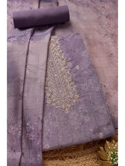 Soch - Womens Purple Tissue Shimmer Unstitched Dress Material