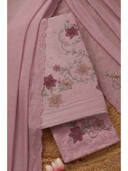 Soch - Womens Blush Pink Chanderi Unstitched Dress Material