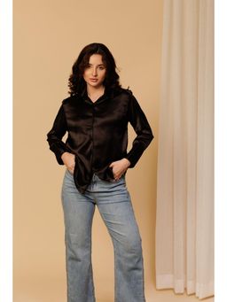 Urban Sundari - Women Solid Classic Casual Black Shirt