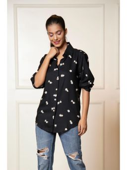 Urban Sundari - Black Cotton Casual Shirt
