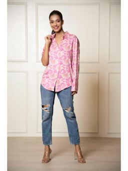 Urban Sundari - Pink Cotton Casual Shirt