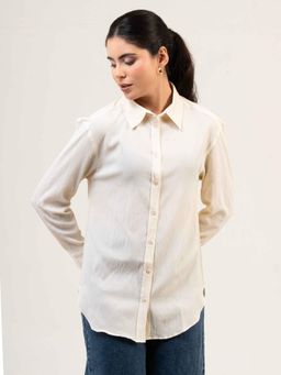 Urban Sundari - Women Classic Organic Cotton Full Sleeve Yellow Shirt